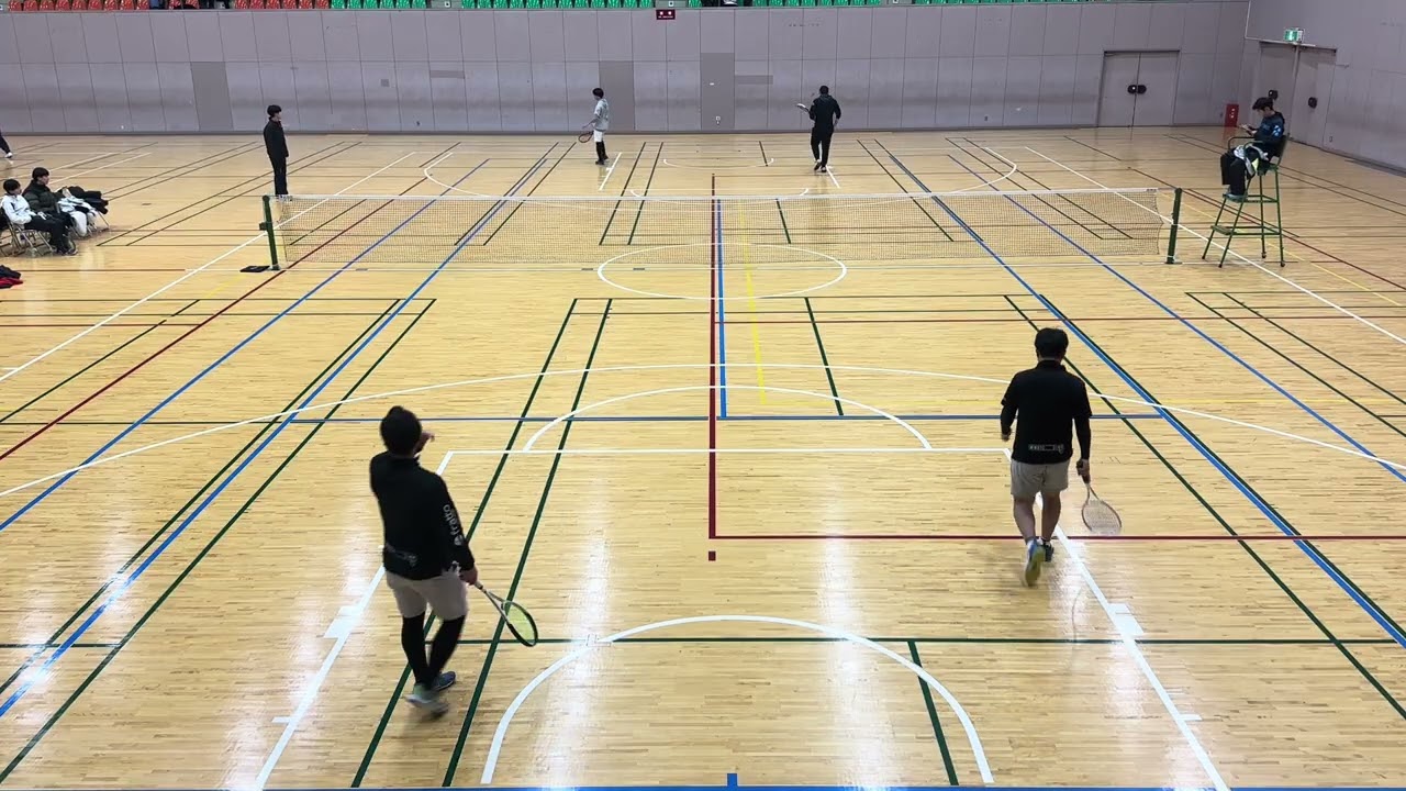 ソフトテニス　仙南インドア　岩沼STC　齋藤・佐藤　vs   似内・中塩（朝日山クラブ）