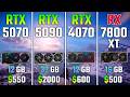 RTX 5070 vs RTX 5090 vs RTX 4070 vs RX 7800 XT | Test in 7 Games