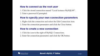Murach's MySQL: Ch2 - Intro to MySQL Workbench including Installation
