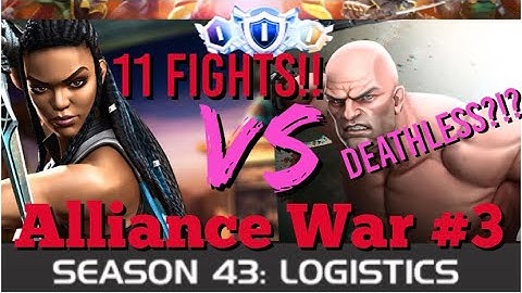 MCOC - Alliance War - Season 43 - War #3 - 11 FIGHTS!! - Valkyrie Vs Absorbing Man (Node 26)!!