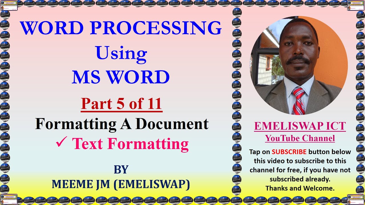Text Formatting in Microsoft Word Program - YouTube