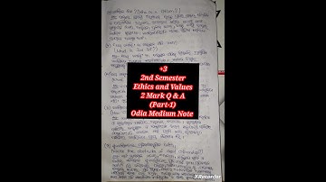 🔥🔥+3 2nd Semester Ethics and Values 🔥🔥2 Mark Q & A||Part-1||Note||#ethicsandvalues #note