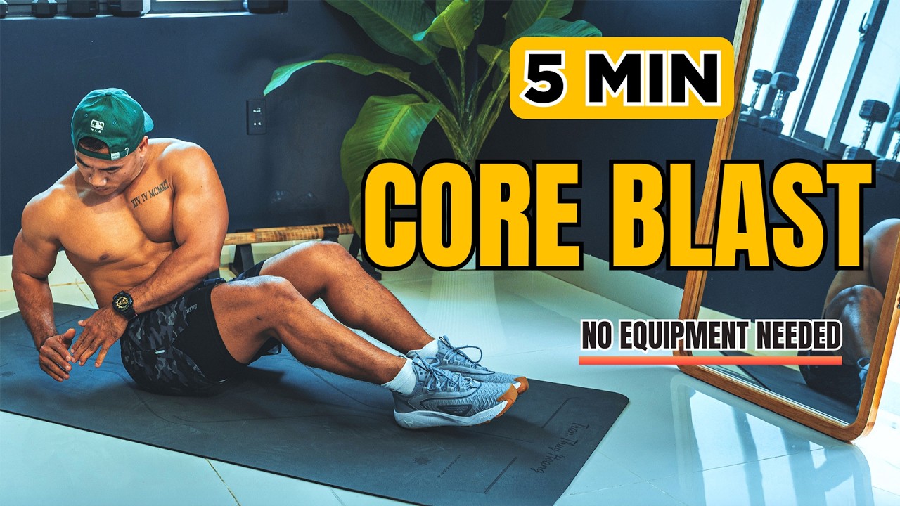 5 Minute Abs Workout Flat Stomach & Core Burn No Equipment🔥💪#exercise # ...