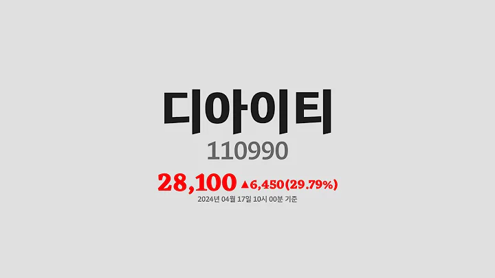 디아이티주가분석(110990) 2024년 04월 17일기준