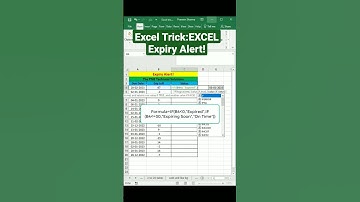 Excel Trick:EXCEL Expiry Alert!#shorts, #expire, #excel