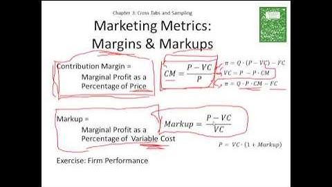Marketing Statistics in Excel 3.4 Marketing Metrics of Margins and Markups