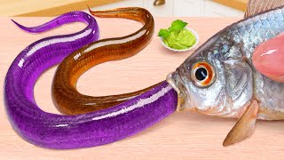 La Mejor Receta de Comida Rápida | Mini Sushi de Anguila Extraño y Delicioso 🐟🍣 | Luna Little Chef