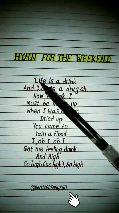 Coldplay ~ Hymn For The Weekend Lyrics