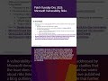 Microsoft Addresses Vulnerability Risks #shorts #patch