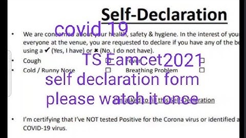 Ts Eamcet 2021 self declaration letter in Telugu 2021/how to fill ts Eamcet self declaration form/