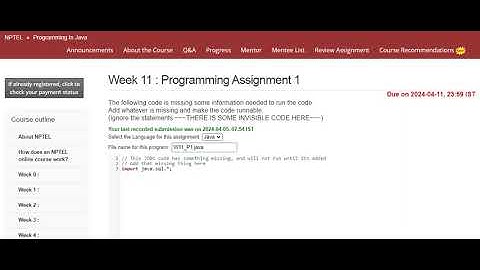 NPTEL Programming In Java Week 11 Programming Assignment 1 Answers l April 2024