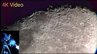 Вид Луны В Телескоп 4К Видео 👍 Четко Видно В Ночь Спокойной Атмосферы. Космос !