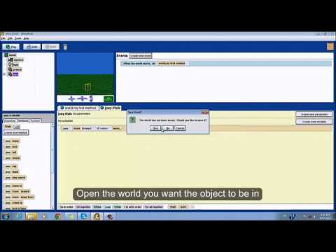 Alice Programming: Importing Objects with Method Integrated