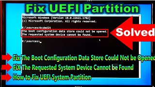 fix windows failed to start windows 10/11, how fix uefi partition using cmd