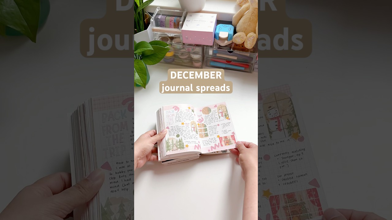 December 2025 journal spreads / colourful journal flip through 🌱✨ #journalwithme #stationery