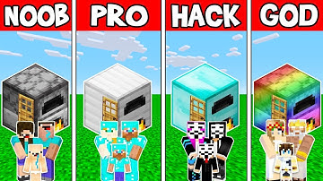 Minecraft: FAMILY FURNACE HOUSE BUILD CHALLENGE - NOOB vs PRO vs HACKER vs GOD in Minecraft