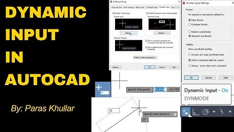 Dynamic Input | Status Bar Commands | AutoCAD | Paras Khullar