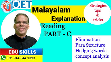 Edu Skills OET:  Reading Part - C: Strategies:Tips & Tricks explained: Elimination - absolutes, Para