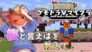 【初心者Minecraft】桜といえばで思いつくもので家を彩る！！【ケモドラVマイクラ】【ケモノVtuber】