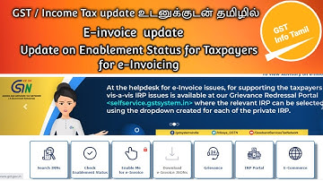 Advisory: Update on Enablement Status for Taxpayers for e-Invoicing