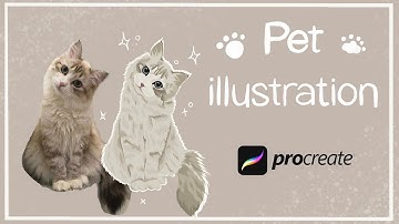 Easy Cat illustration in Procreate (Pet portrait from photo)
