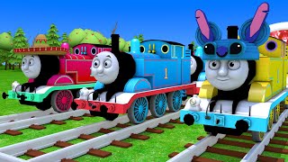 【踏切アニメ】あぶない電車 TRAIN Vs THOMAS AND FRIENDS🚦 Fumikiri 3D Railroad Crossing Animation #Train