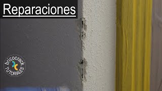 Reparar agujeros de tacos y desperfectos en paredes y esquinas antes de pintar (Bricocrack)