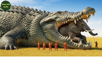 Extreme Crocodile Rescue: Giant Croc Overpowers a Mother Elephant | HopeTails Studio