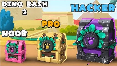 NOOB vs PRO vs HACKER DINO BASH 2 TRAVEL THROUGH TIME GAMEPLAY