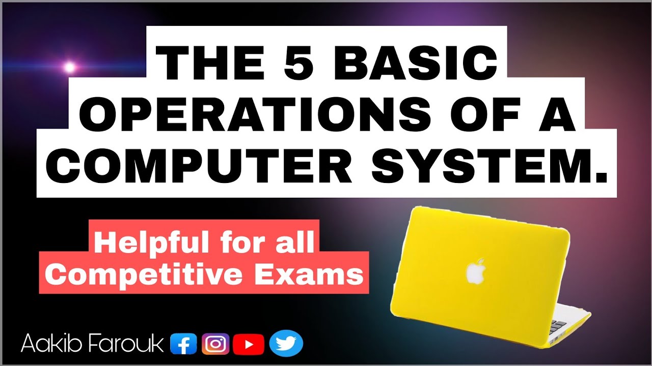 The 5 Basic operations of a Computer System Lecture-6 #JKSSB/SSC/JKPSC ...