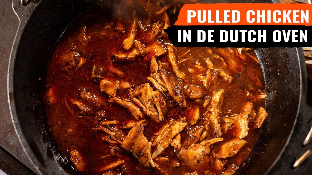 De beste PULLED CHICKEN maak je in de Dutch Oven! 🐔🍗