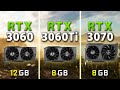RTX 3060 vs 3060 Ti vs 3070 + Ryzen 5 5600X // Test in 8 Games | 1080p, 1440p