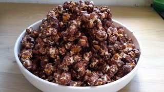 Chocolate popcorn in 5 minutes / easy snack recipe /  විනාඩි 5න් චොකලට් පොප්කෝන්