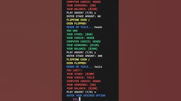 Python script... HEADS OR TAILS.