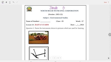Class 4 EVS Worksheet Solution week 17(21/10/21)