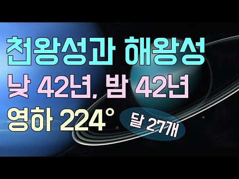 태양계의 천왕성과 해왕성 / 낮 42년, 밤 42년 / 달 27개 / 천왕성의 온도 섭씨 영하 224도 / 안드로메다 은하 이웃 우리은하속 태양계의 7, 8번째 행성