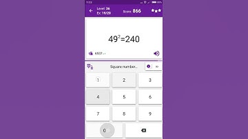 Math Tricks - Training mode - square numbers between 40 and 49 - level 036 (Number Keyboard)
