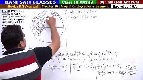 Class 10 Maths (Ex 16A Q59) Area of Circle,Sector & Segment (RS Aggarwal 2019)