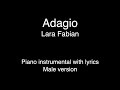 Adagio Lara Fabian Piano KARAOKE MALE Version
