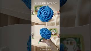 DIY Blue Tissue Paper Rose 🌹 | Easy Realistic Paper Flower Tutorial #shorts #flowers