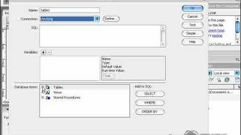 PHP MySQL dreamweaver creating Recordset for form input and results