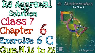 Rs Aggarwal class 7 Exercise 6C Question number 16 to 26 | Algebraic expressions | MD Sir