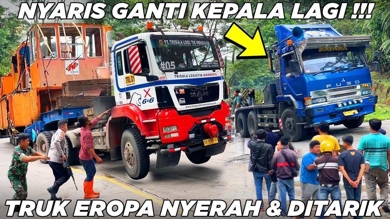 Nyaris Ganti Kepala Lagi, Diluar Dugaan Truk Eropa Menyerah Terpaksa Ditarik di Sitinjau Lauik