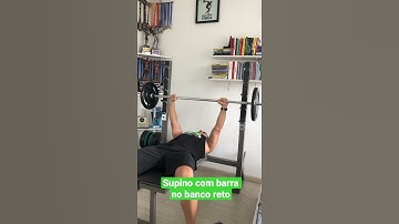 Supino com barra no banco reto - prof. Matheus Gomes #shorts