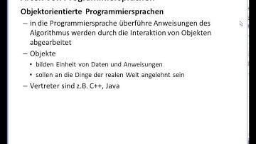 PRG02SU13 Programmierung Grundlagen Arten von Programmiersprachen