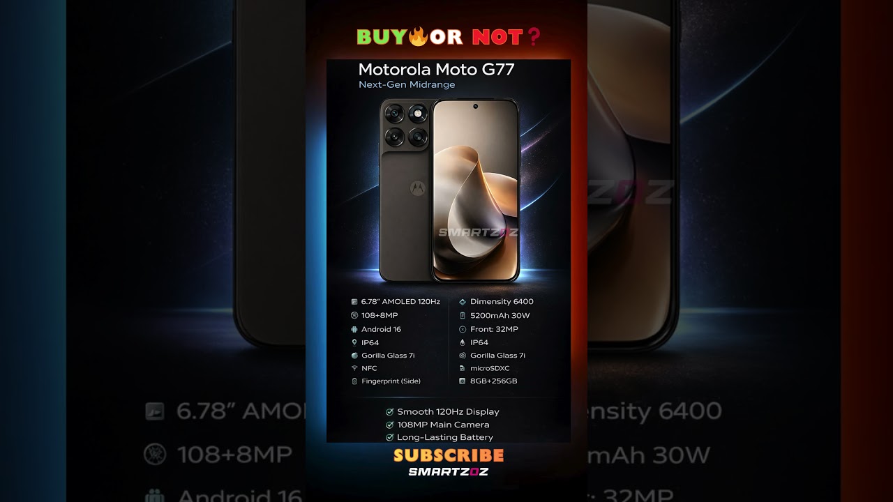 Motorola Moto G77 🔥 108MP Camera + 120Hz AMOLED ⚡ Midrange Beast 2026!