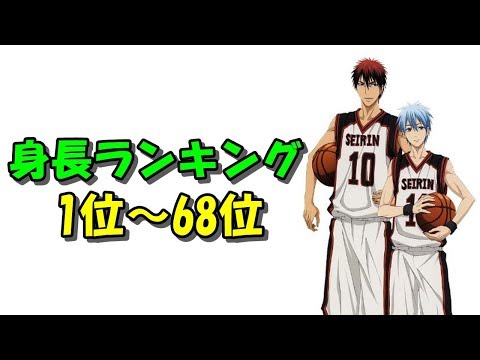 黒子のバスケ 身長ランキング1位 68位 Kuroko No Basket アニ天 Youtube
