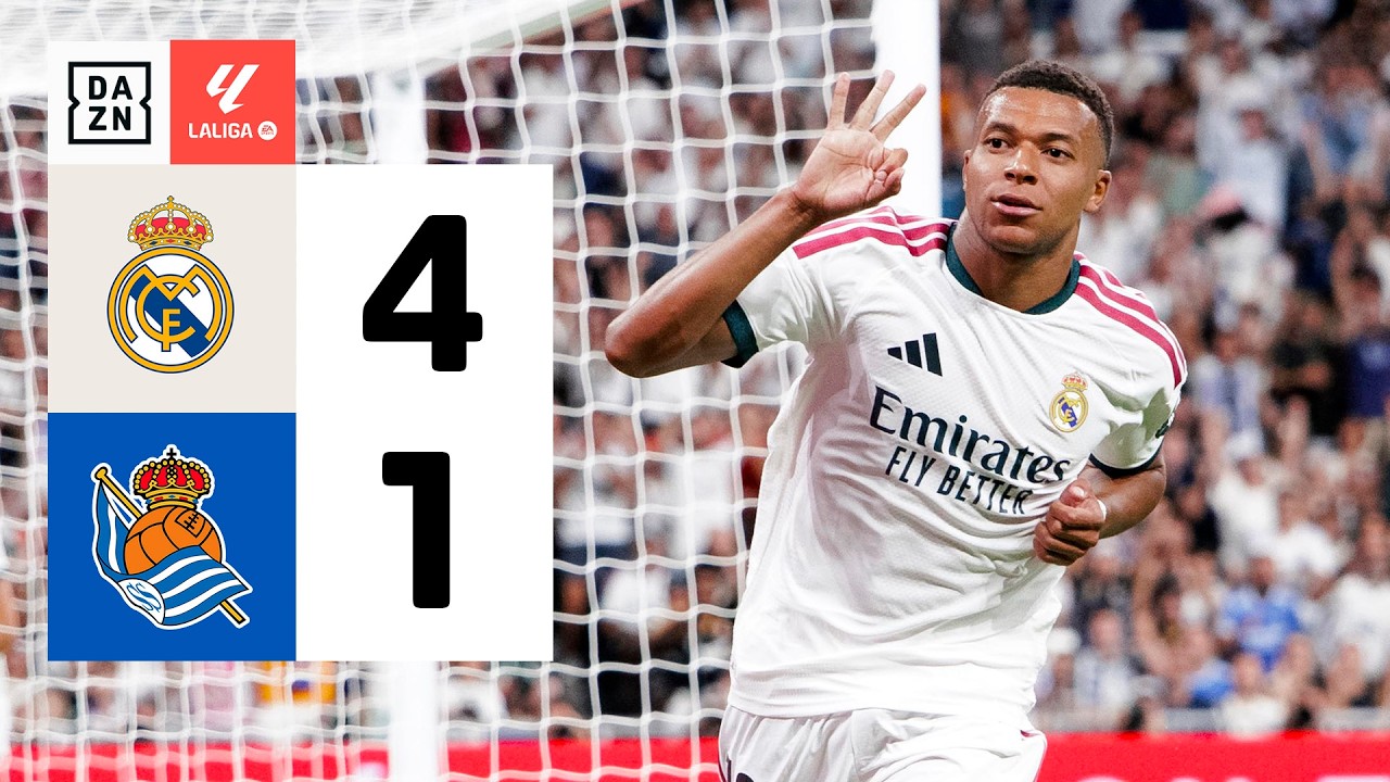 Resumen: Real Madrid vs Real Sociedad (4-1) | Resumen y goles | Highlights LALIGA EA SPORTS