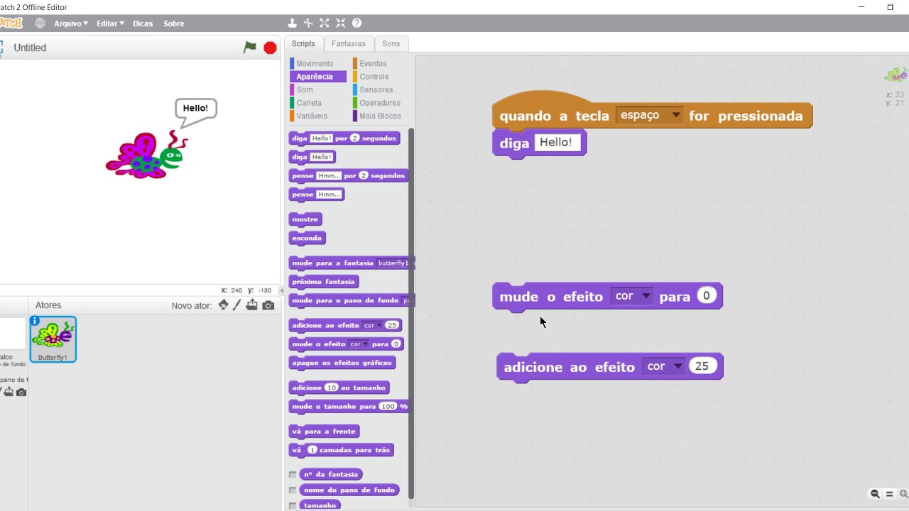 Curso de Scratch - Aula 3 - Change color - YouTube