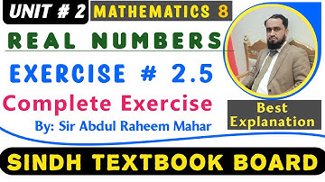 Exercise 2.5  || Complete Exercise || Class 8th maths | Sindh Textbook Board || Qualified World